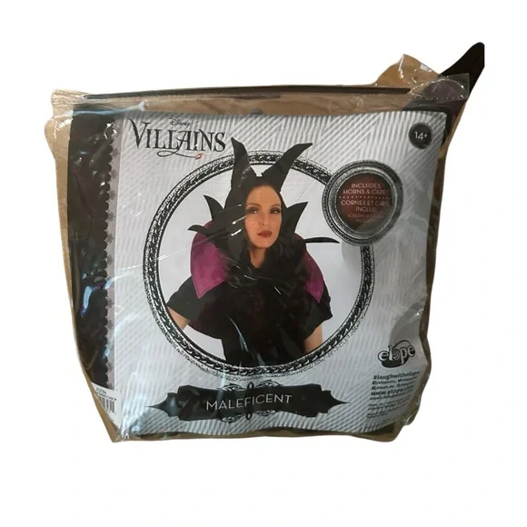 Dark Grunge Whimsigoth Halloween Costume Disney Villains Maleficent Horns & Cape - Picture 6 of 8